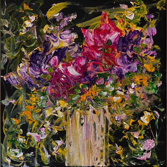 Other - SIGNED ORIGINAL ACRYLIC FLORAL PAINTING